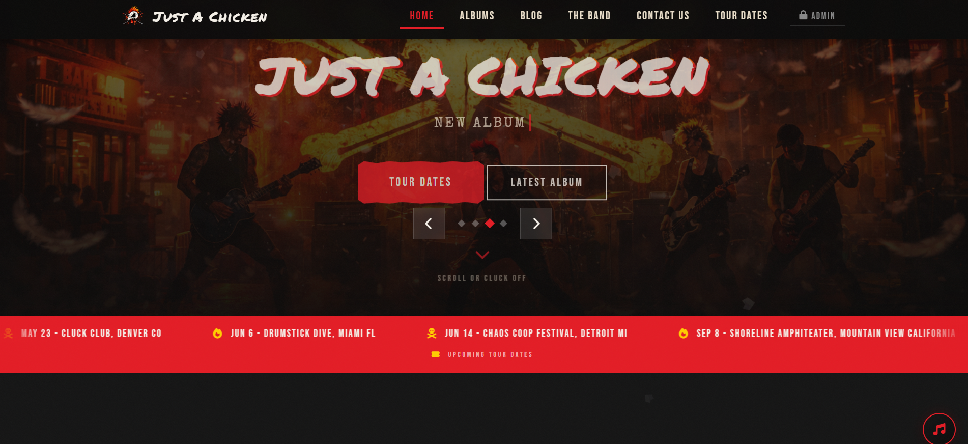 Just A Chicken - Band Website with Tour Dates and Albums